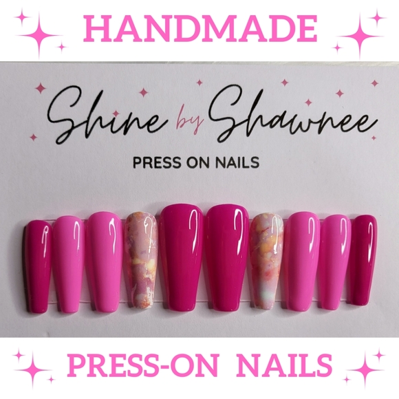 Handmade Luxury Press-On Nails | Sturdy & Reusable | POPSICLE - Picture 1 of 8